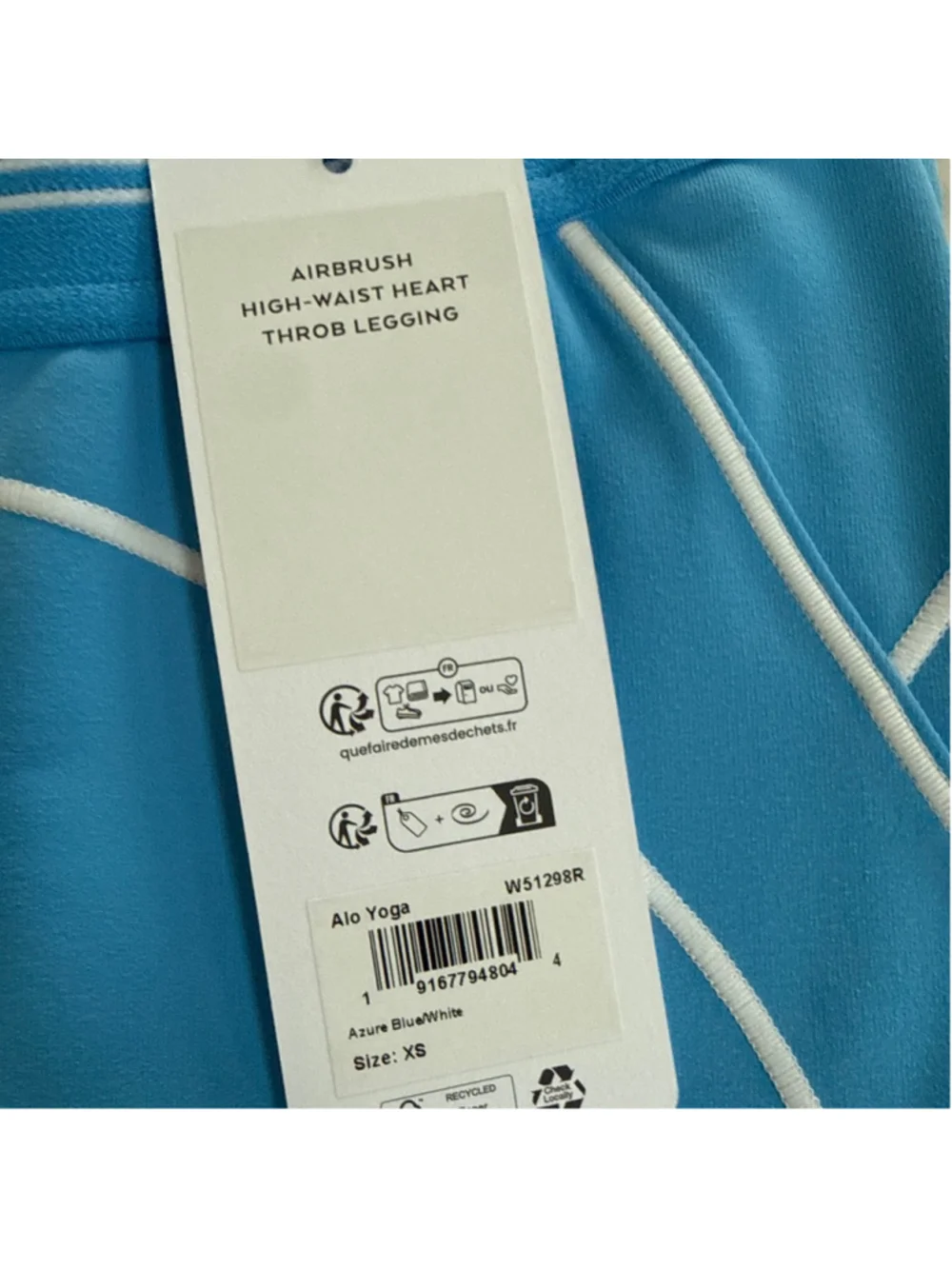 Alo Yoga Airbrush High-Waist Throb Legging XS Blue White